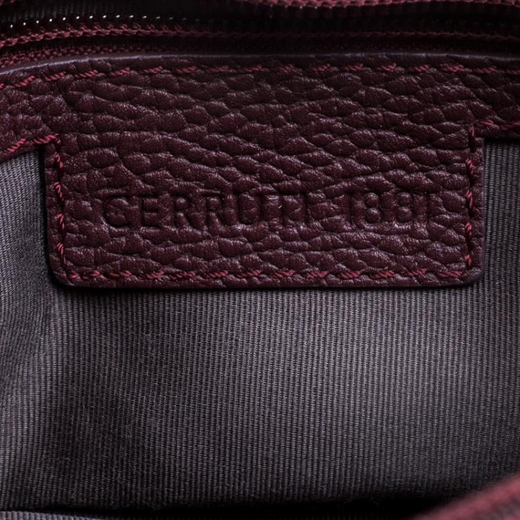 Pre Owned Cerruti 1881 Burgundy Leather Shoulder Bag