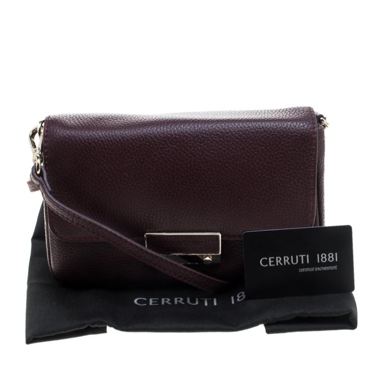 Pre Owned Cerruti 1881 Burgundy Leather Shoulder Bag