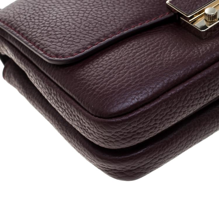 Pre Owned Cerruti 1881 Burgundy Leather Shoulder Bag