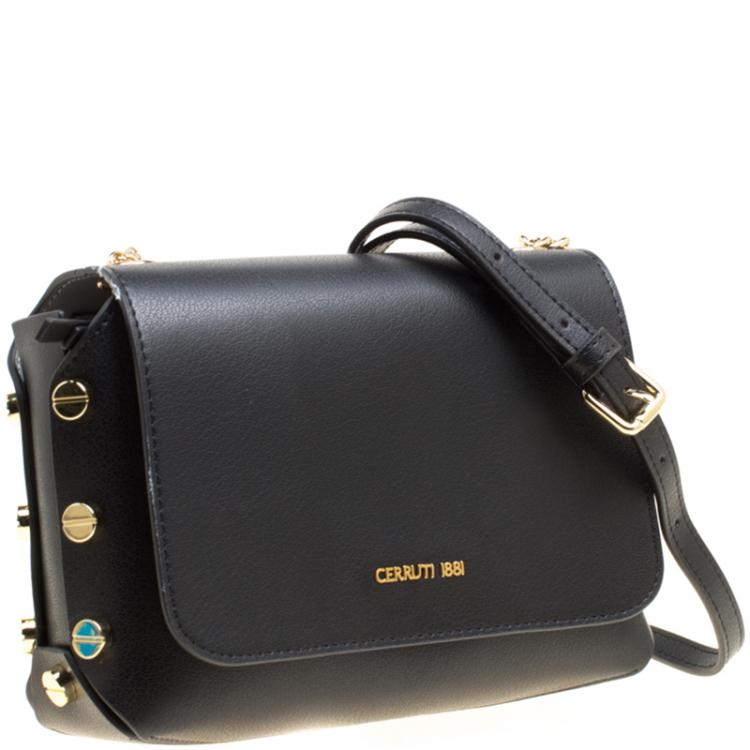 Pre Owned Cerruti 1881 Black Leather Marina Shoulder Bag