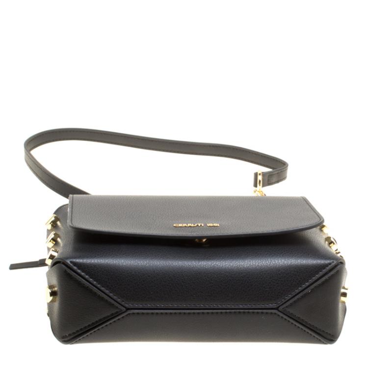 Pre Owned Cerruti 1881 Black Leather Marina Shoulder Bag