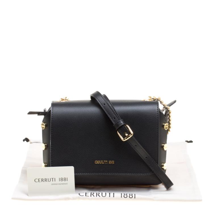 Pre Owned Cerruti 1881 Black Leather Marina Shoulder Bag