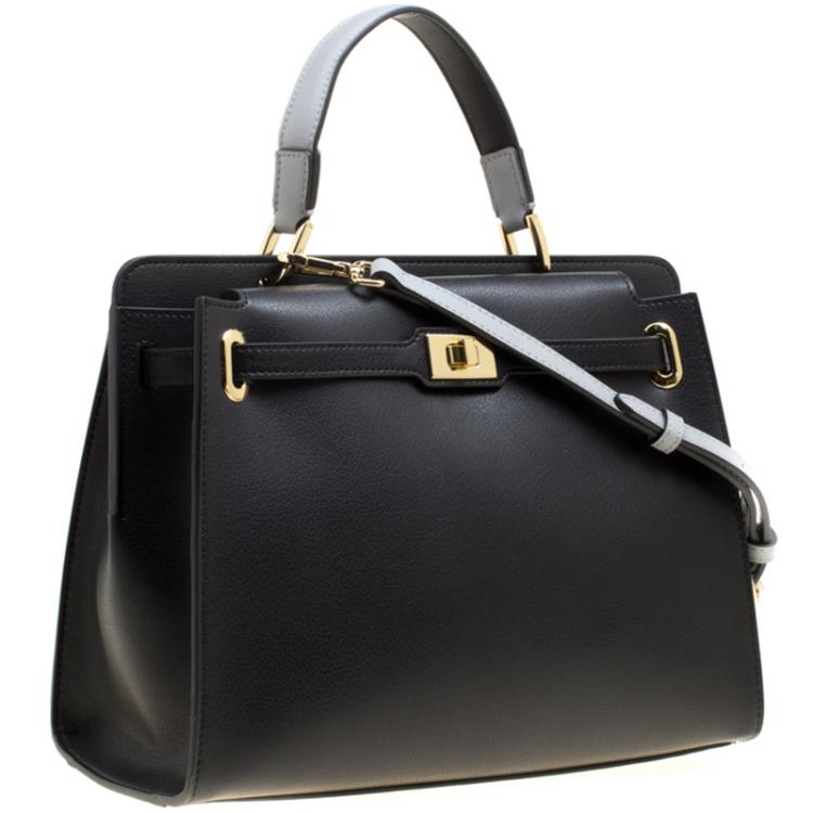 Pre Owned Cerruti 1881 Black Leather Nicole Top Handle Bag