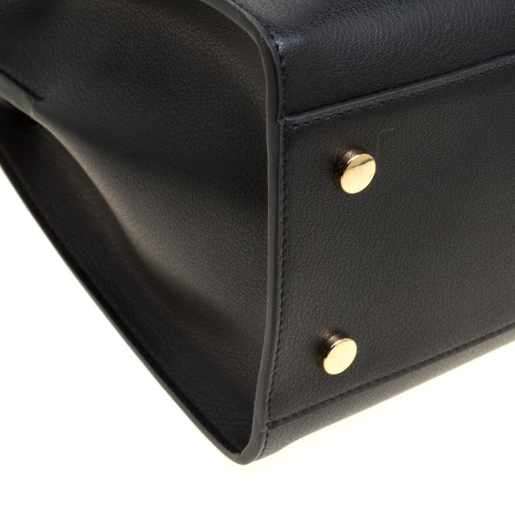 Pre Owned Cerruti 1881 Black Leather Nicole Top Handle Bag