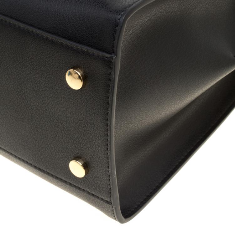 Pre Owned Cerruti 1881 Black Leather Nicole Top Handle Bag