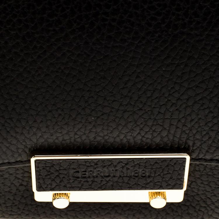 Pre Owned Cerruti 1881 Black Leather Shoulder Bag