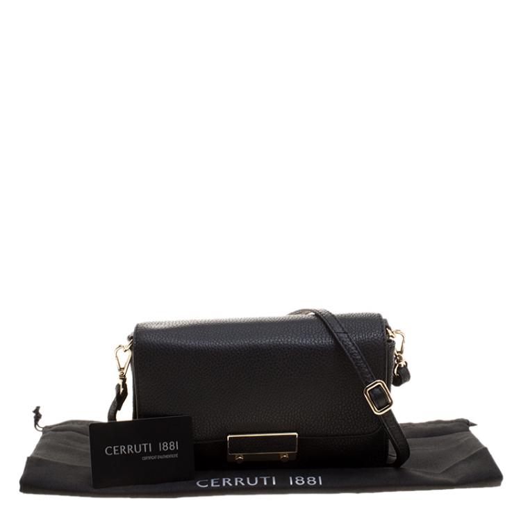 Pre Owned Cerruti 1881 Black Leather Shoulder Bag
