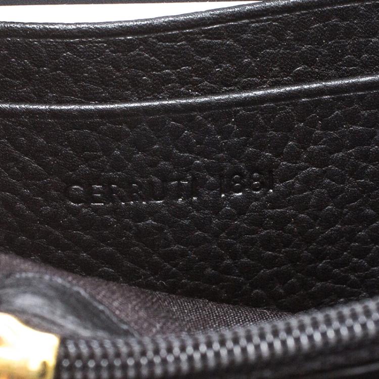 Pre Owned Cerruti 1881 Black Leather Cerrutis Zip Around Wallet