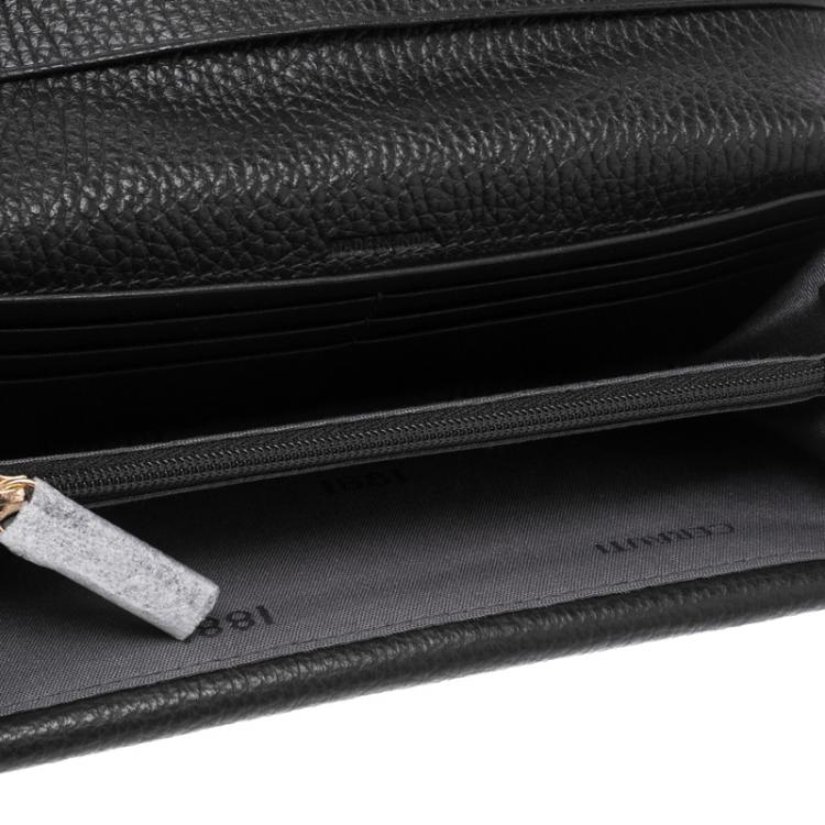 Pre Owned Cerruti 1881 Black Leather Cerrutis Flap Wallet