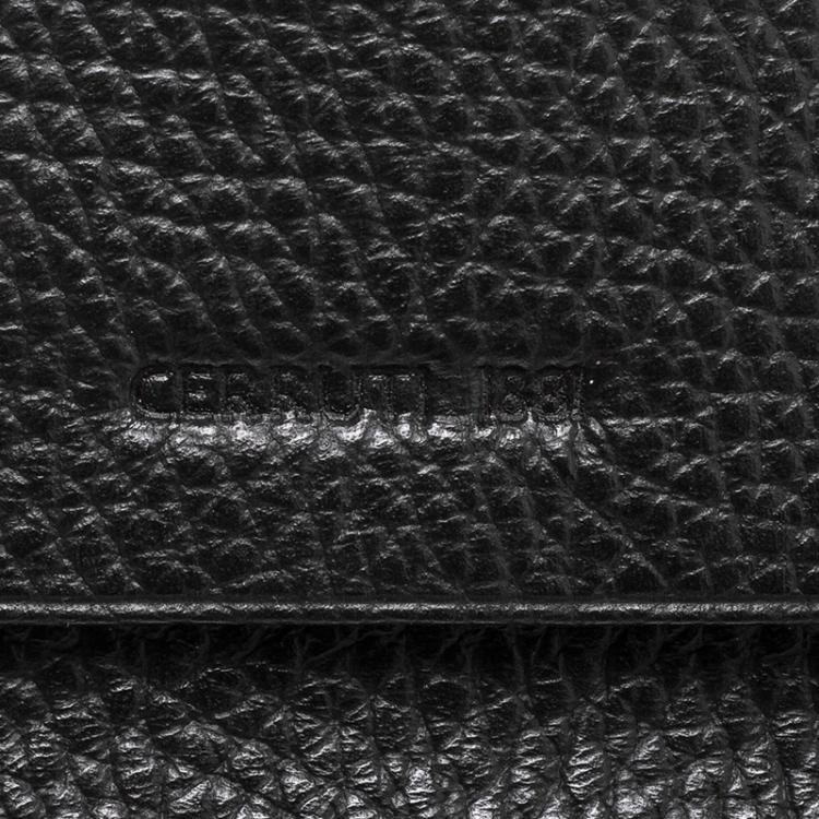 Pre Owned Cerruti 1881 Black Leather Cerrutis Flap Wallet