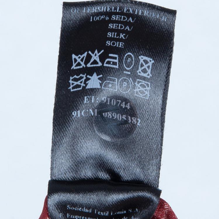 Pre Owned CH Carolina Herrera Red Printed Dress L