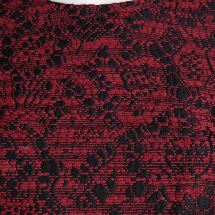 Pre Owned CH Carolina Herrera Red and Black Textured Dress S