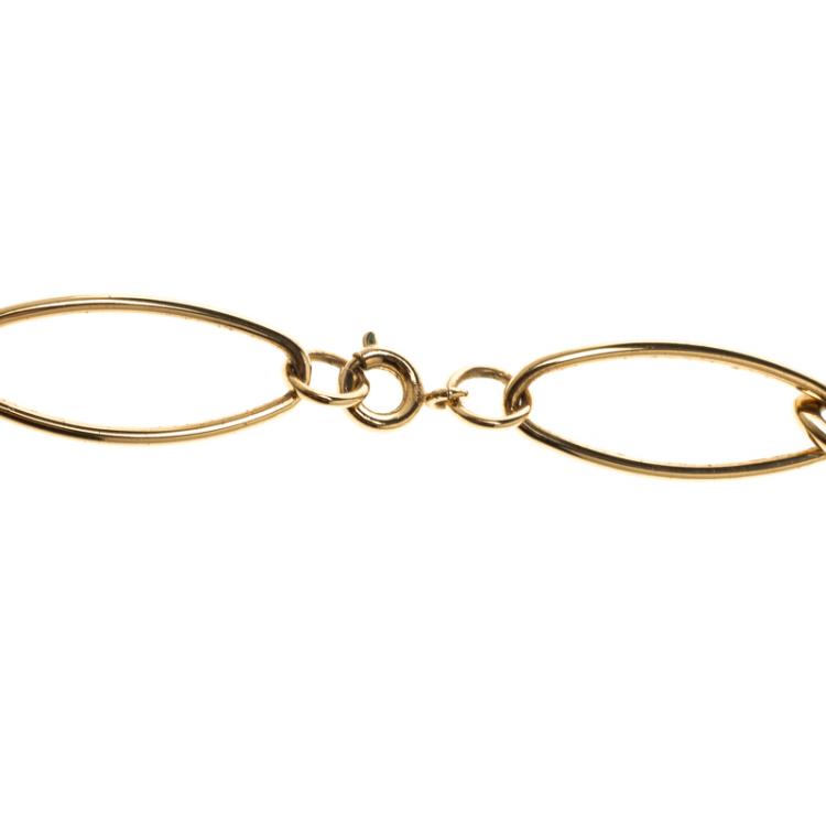 Pre Owned Carolina Herrera Gold Tone Chain Link Necklace