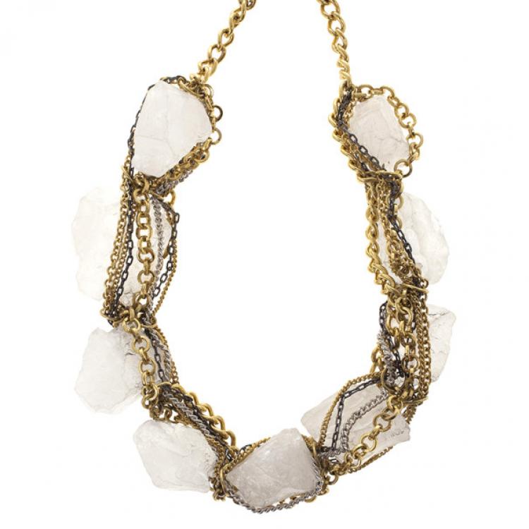 Pre Owned CH Carolina Herrera Chain & Rock Necklace