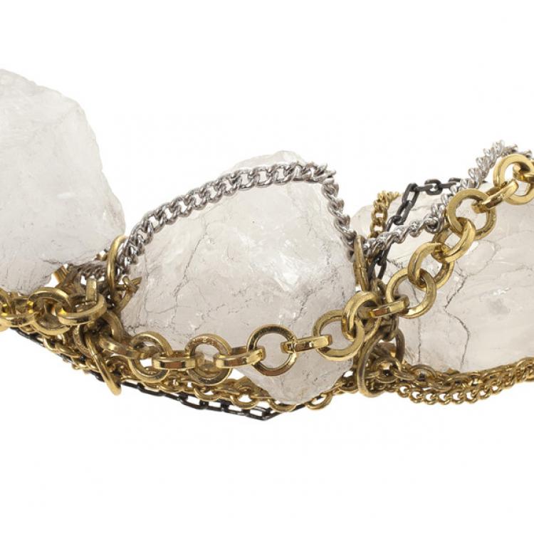 Pre Owned CH Carolina Herrera Chain & Rock Necklace