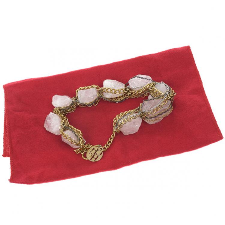 Pre Owned CH Carolina Herrera Chain & Rock Necklace