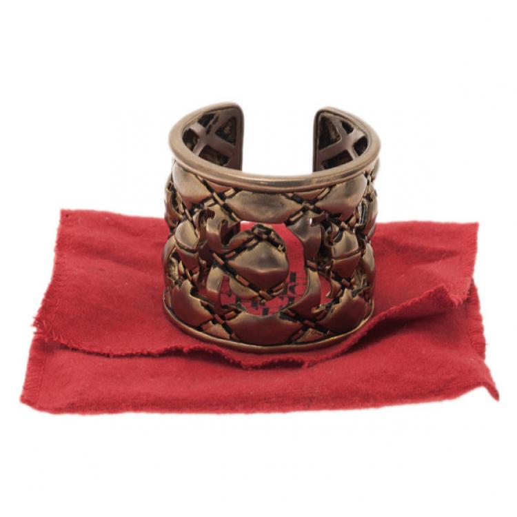 Pre Owned CH Carolina Herrera Gold-Tone Cuff 15CM