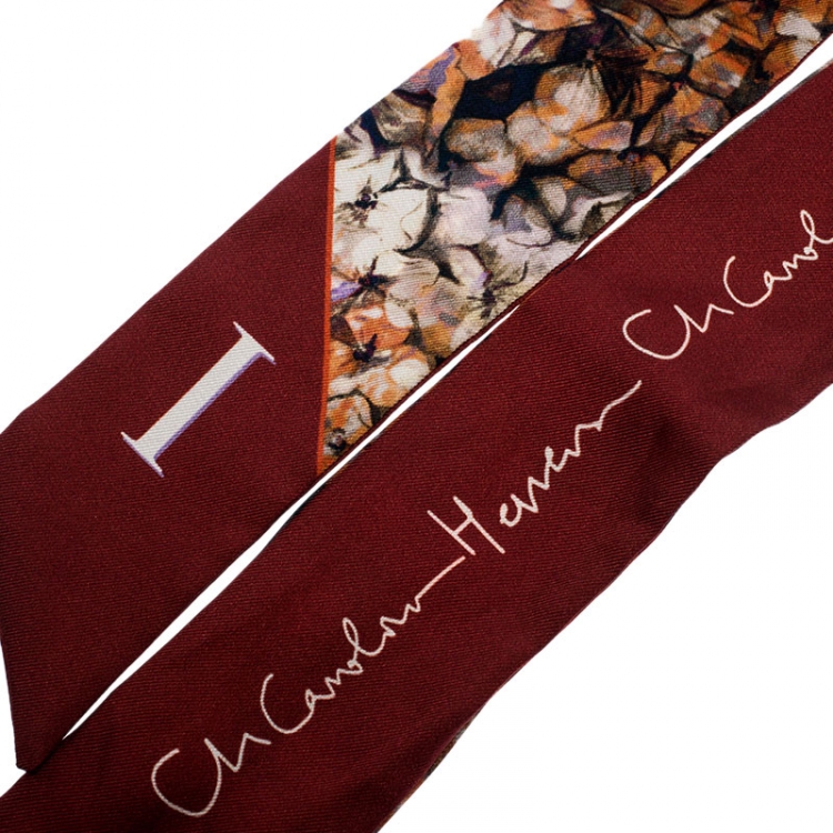 مملوكة مسبقًا CH Carolina Herrera Printed Hortensia Abch Silk Bandeau Scarf