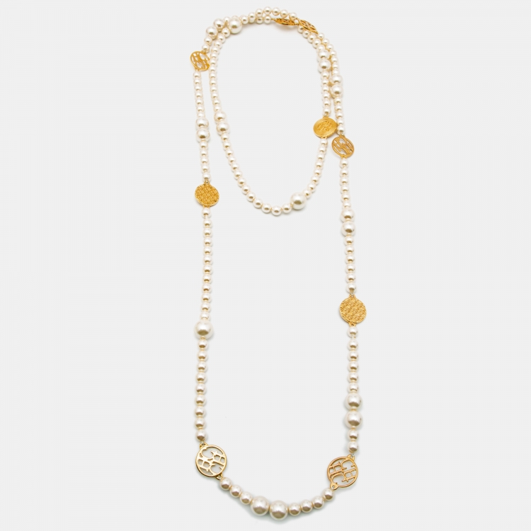 CH Carolina Herrera Gold Tone A Day For Love Layered Necklace CH ...