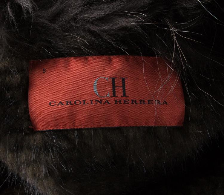 Pre Owned CH Carolina Herrera Brown Mink and Racoon Fur Belted Jacket S