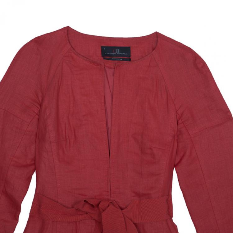 مملوكة مسبقًا CH Carolina Herrera Linen Skirt Suit M