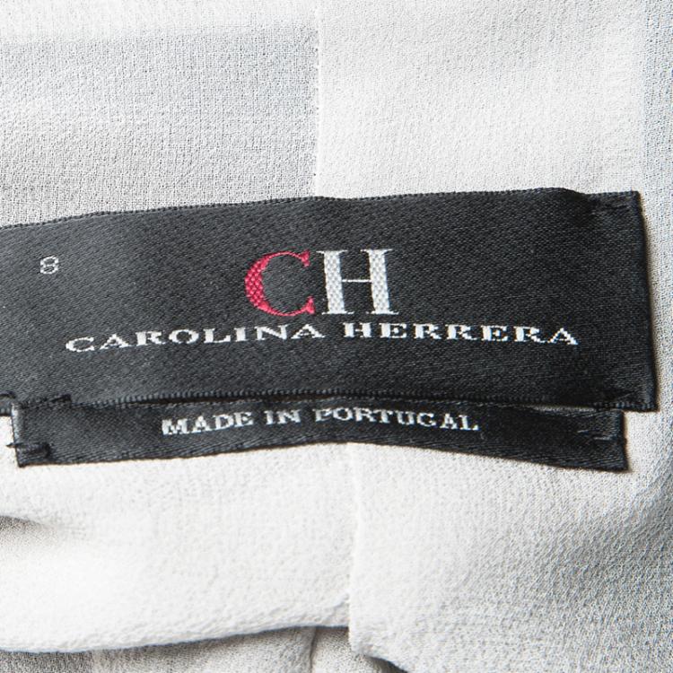 Pre Owned CH Carolina Herrera Navy Blue Textured Lurex Knit Cropped Jacket M