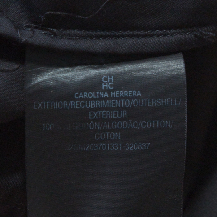 Pre Owned CH Carolina Herrera Black Cotton Peplum High Low Blouse XS