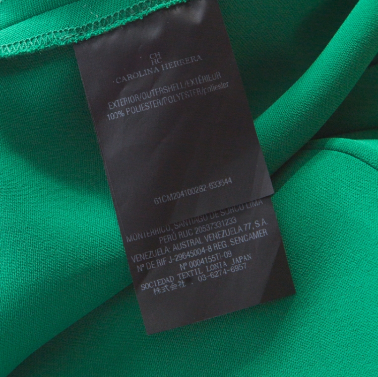 Pre Owned CH Carolina Herrera Green One Shoulder Tie Detail Sleeveless Top S