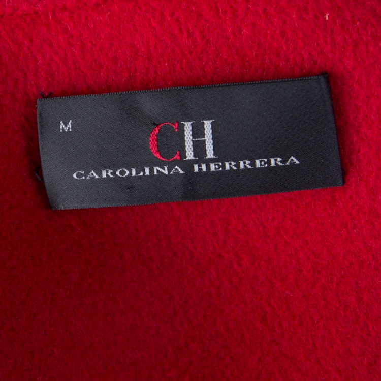 Pre Owned CH Carolina Herrera Red Wool Pea Coat M 