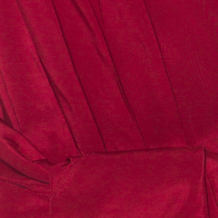 Pre Owned CH Carolina Herrera Red Cache-Coeur Taffeta Shirt-Dress Evening Gown M