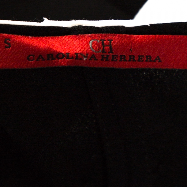 Pre Owned CH Carolina Herrera Monochrome Crepe Abaya S
