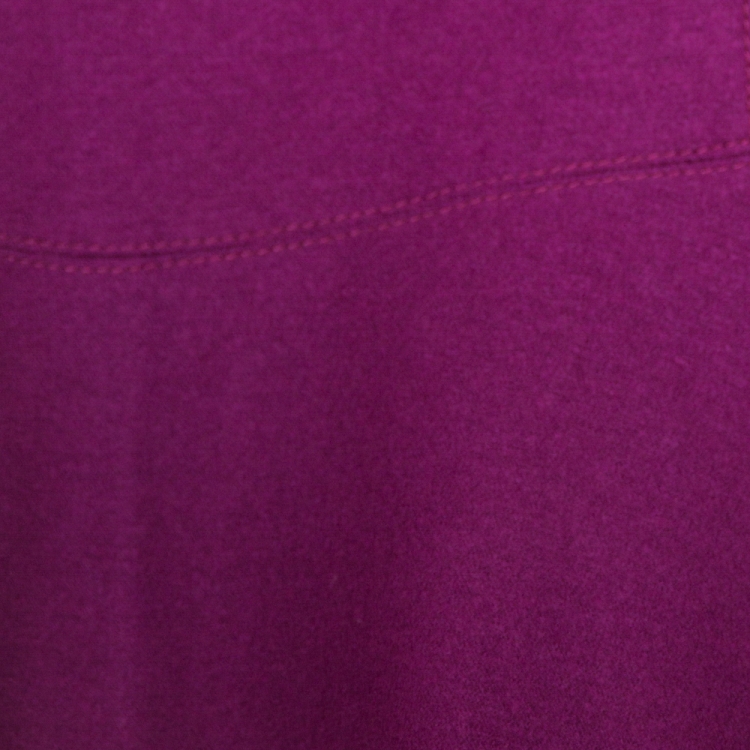 Pre Owned CH Carolina Herrera Fuschia Fleece Wool Flared Skirt L