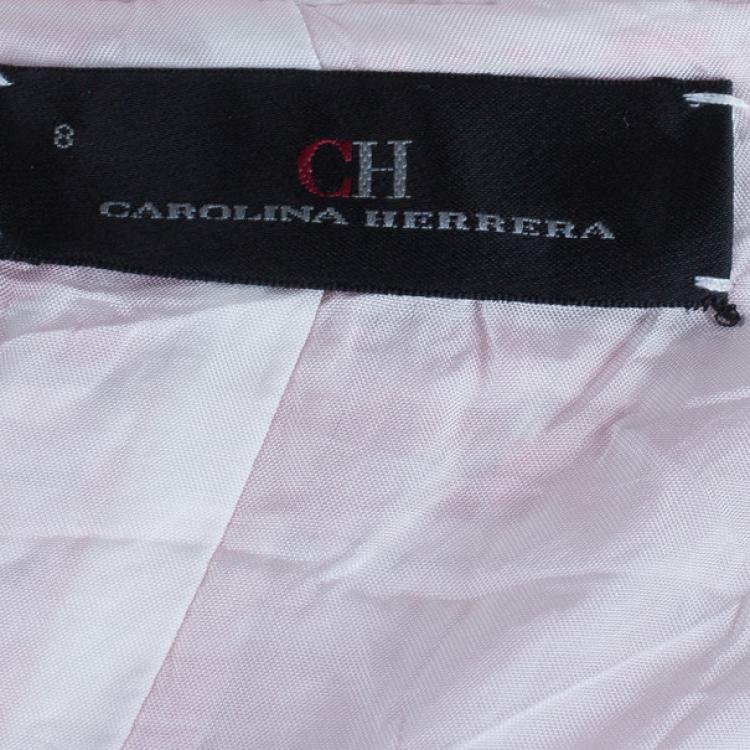 Pre Owned CH Carolina Herrera Pink Printed Sheath Dress M