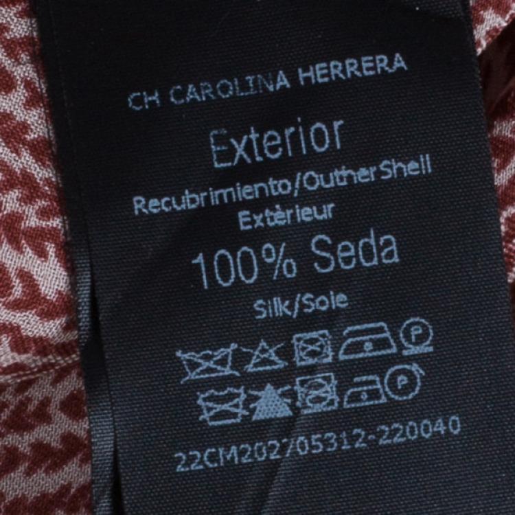 Pre Owned CH Carolina Herrera Silk Pleated Detail Top M