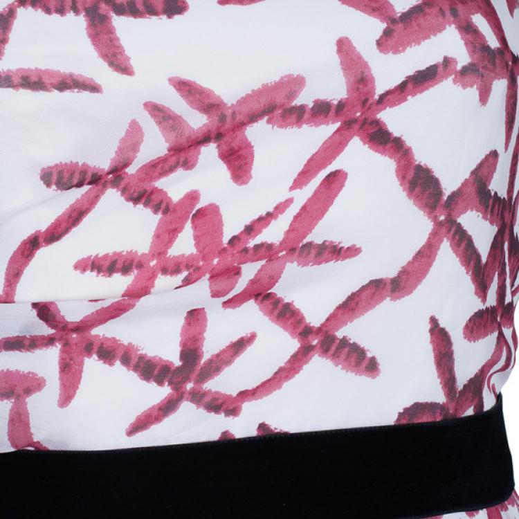 Pre Owned CH Carolina Herrera One Shoulder Printed Maxi Dress S