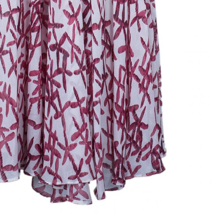 Pre Owned CH Carolina Herrera One Shoulder Printed Maxi Dress S