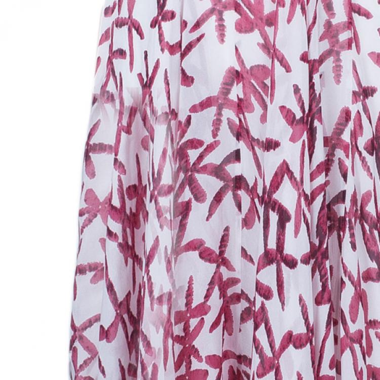 Pre Owned CH Carolina Herrera One Shoulder Printed Maxi Dress S