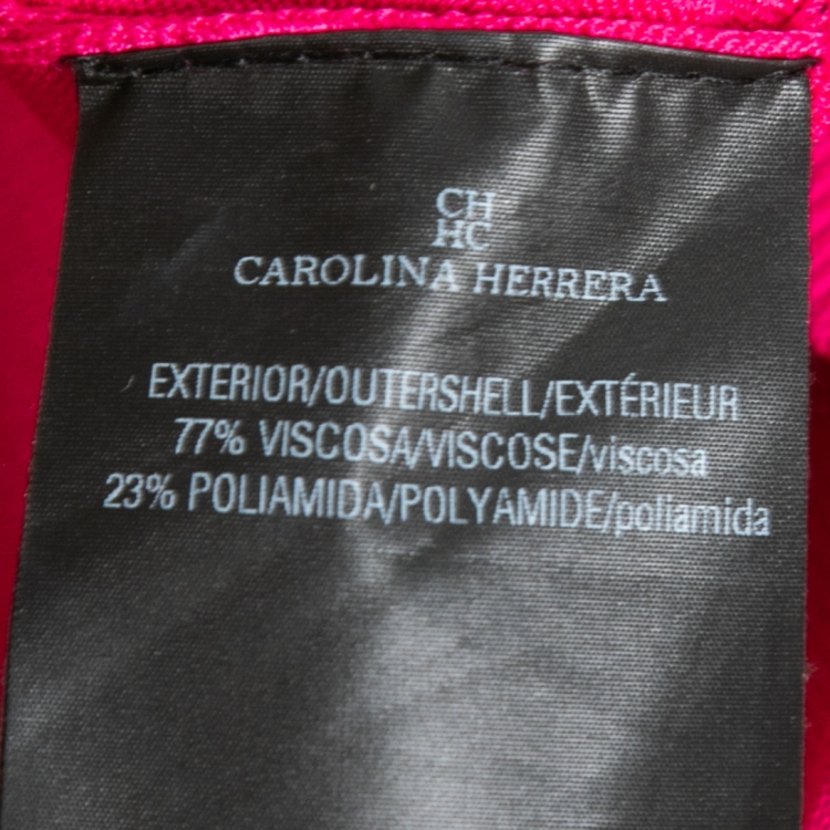 Pre Owned CH Carolina Herrera Pink Knit Button Front Cardigan S