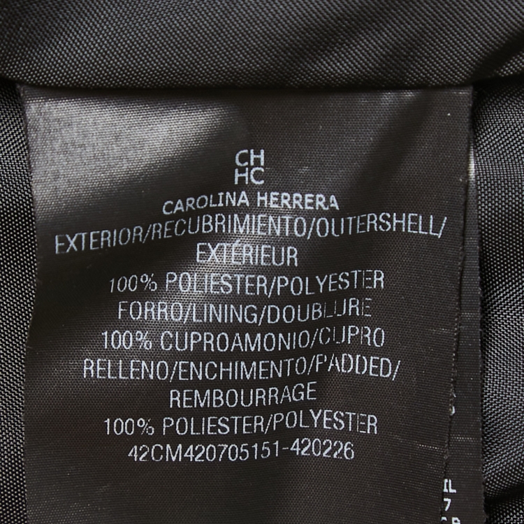 Pre Owned CH Carolina Herrera Black Synthetic Drawstring Hooded Jacket L