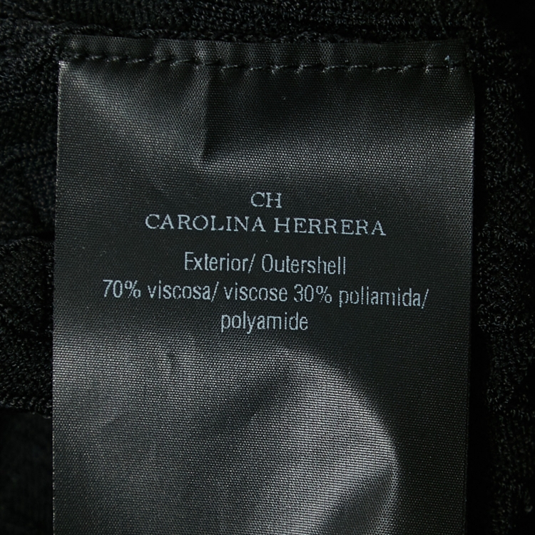 Pre Owned CH Carolina Herrera Black Textured Knit Midi Dress M