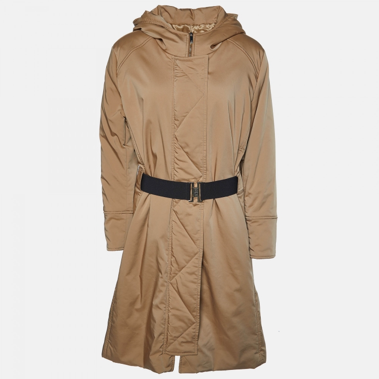 Pre Owned CH Carolina Herrera Brown Hooded Puffer Coat L