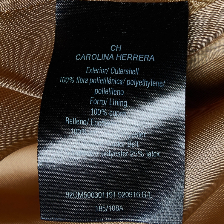 Pre Owned CH Carolina Herrera Brown Hooded Puffer Coat L
