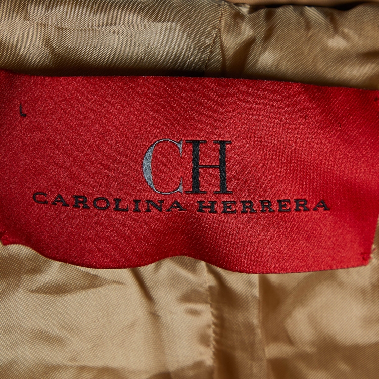 Pre Owned CH Carolina Herrera Brown Hooded Puffer Coat L