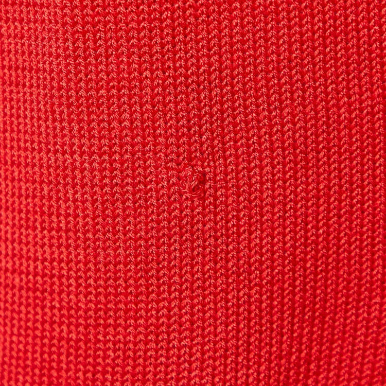 Pre Owned CH Carolina Herrera Red Silk & Cotton Knit Cardigan M