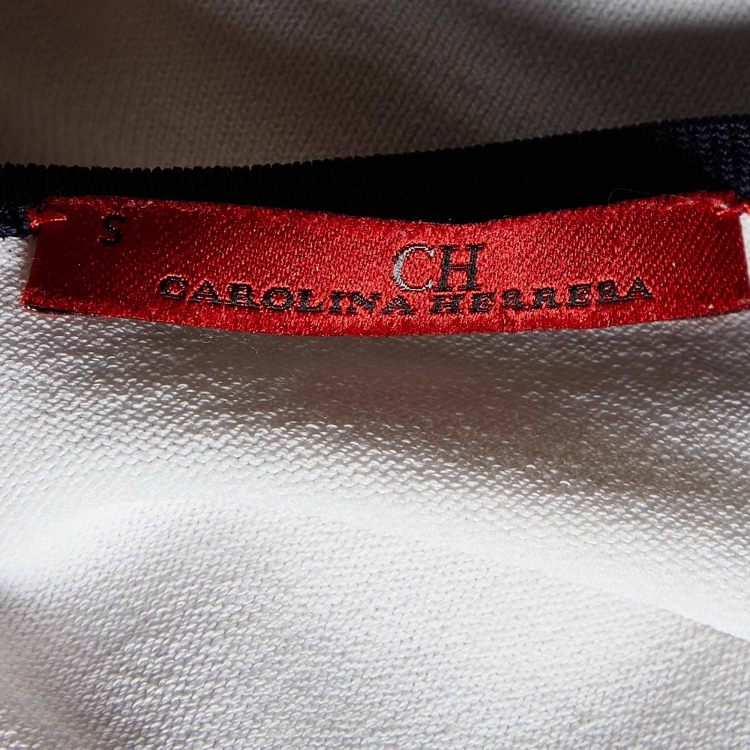مملوكة مسبقًا CH Carolina Herrera White Knit Tiered Midi Dress S
