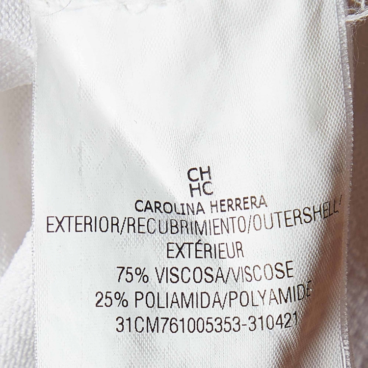 مملوكة مسبقًا CH Carolina Herrera White Knit Tiered Midi Dress S