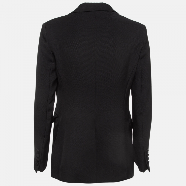 Pre Owned CH Carolina Herrera Black Canvas Single Breasted Blazer M