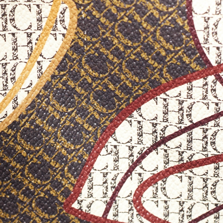 Pre Owned CH Carolina Herrera Multicolor Monogram Coated Canvas and Leather Matryoshka Padlock Tote