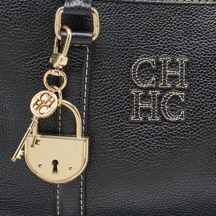 Pre Owned CH Carolina Herrera Black Leather Matteo Tote