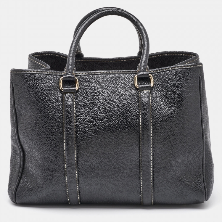Pre Owned CH Carolina Herrera Black Leather Matteo Tote